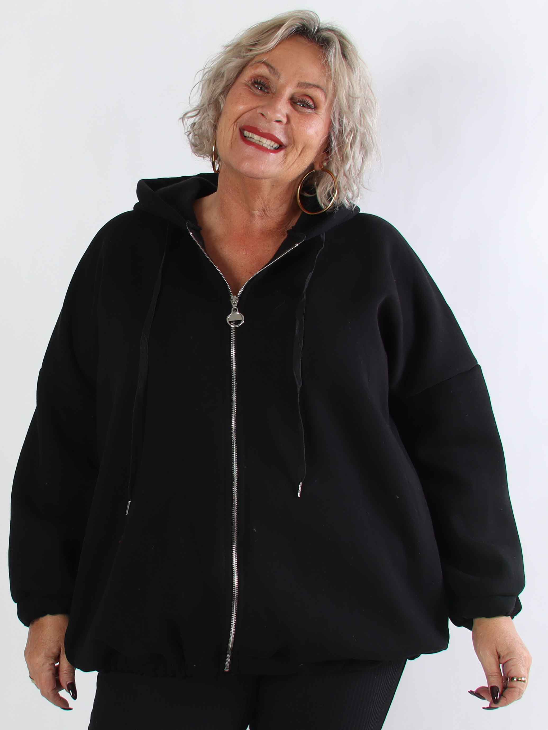 Iverna - Blød plus size oversize hoodie med tekst